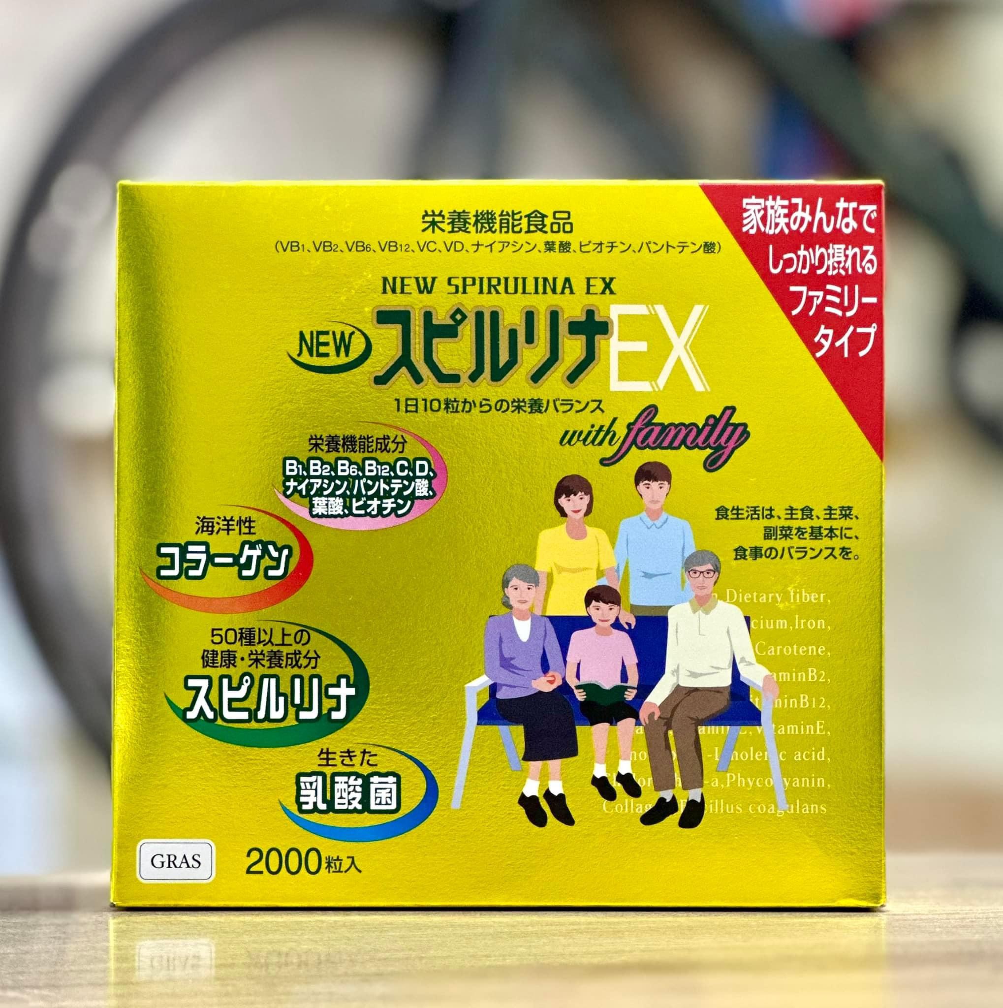 Tảo Vàng Spirulina EX Family Nhật Bản 2000 viên